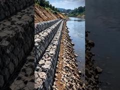 Xây dựng tường Gabion trong thế giới thực | Dự án lưới Gabion lục giác ba vòng xoắn